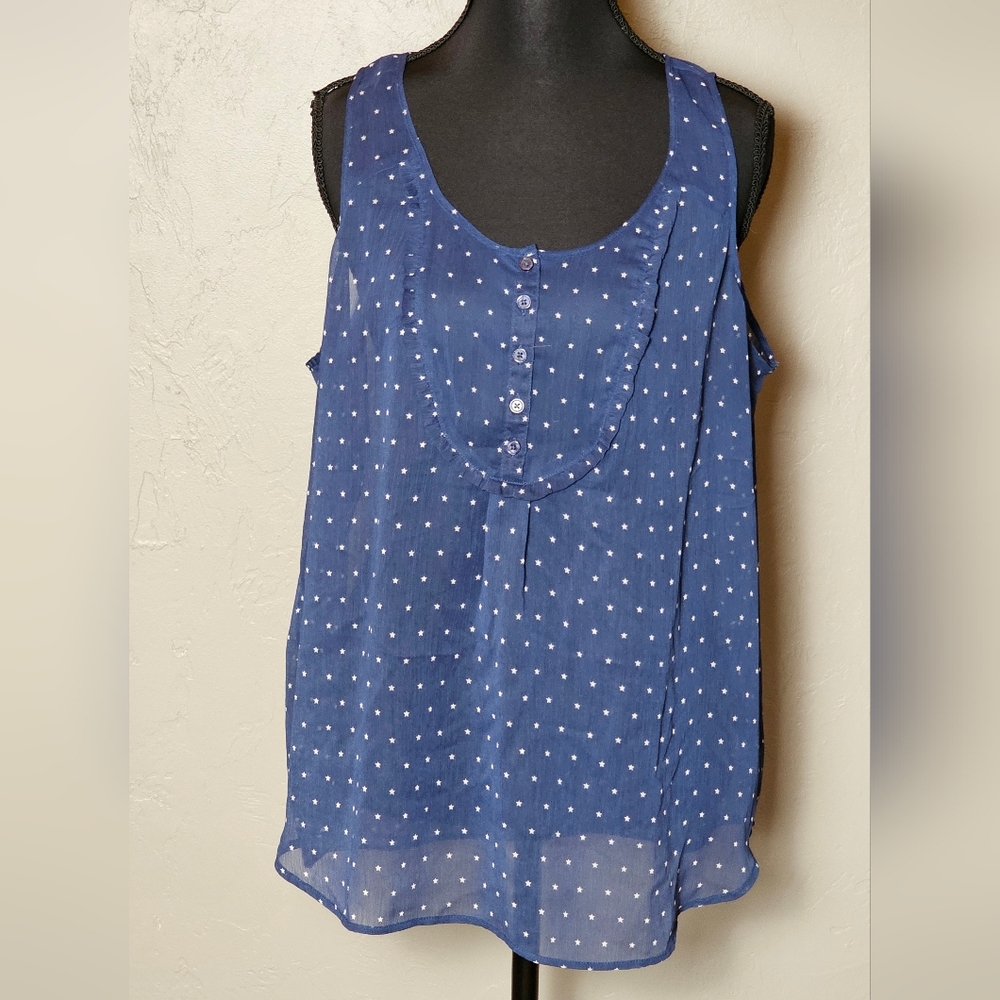 [GAP] Sheer Blue Tank with White Stars 《XL》